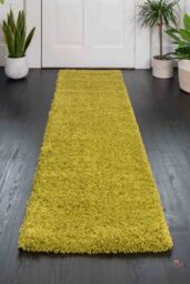 Kukoon Light Green Soft Plush Pile Fluffy Shaggy Living Room Area Rug Runner - Size: 60 cm x 230 cm - thumbnail 2