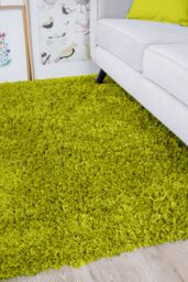 Kukoon Light Green Soft Plush Pile Fluffy Shaggy Living Room Area Rug Runner - Size: 60 cm x 230 cm - thumbnail 1