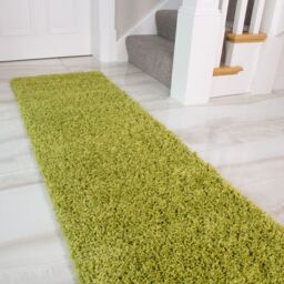Kukoon Light Green Soft Plush Pile Fluffy Shaggy Living Room Area Rug Runner - Size: 60 cm x 230 cm - thumbnail 7