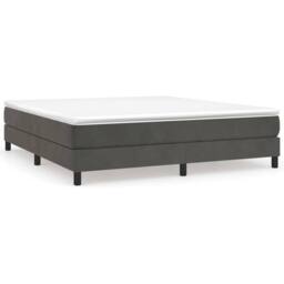 Berkfield Home Box Spring Bed Frame Dark Grey 180x200 cm Super King Velvet - thumbnail 2