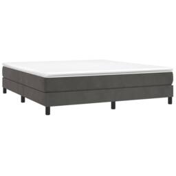 Berkfield Home Box Spring Bed Frame Dark Grey 180x200 cm Super King Velvet - thumbnail 3
