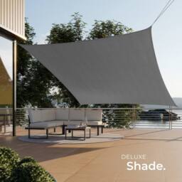 tectake Shade Sail - Rectangular With Uv Protection 50+, Water-Repellent, Grey - Size: 2XL - thumbnail 7