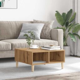 Berkfield Home Coffee Table Artisan Oak 60x60x30 cm Engineered Wood in Brown - Size: 60 x 60 x 30 cm - thumbnail 3