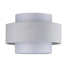 Happy Homewares Modern Herringbone Linen & Cotton Triple Tier Design Pendant Shade in Grey