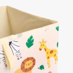OHS Set Of 2 Safari Storage Box Cubes Folding Space Saving Shelf Boxes in Beige - thumbnail 2