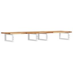 Berkfield Home Basin Shelf Wall Mounted Steel & Solid Wood Acacia in Brown - thumbnail 6