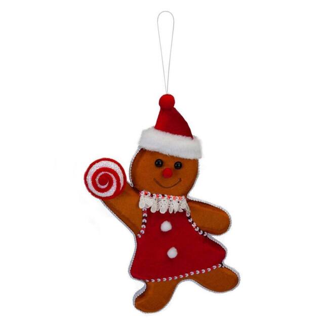 VFM e-Store Christmas Ginger Bread Woman Hanging Decoration 31cm x 20cm Red X 1 - Size: 31 cm x 20 cm - image 1