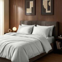 Bedable Sateen Bedding Bundle (Bedding Set + Duvet + 2 Pillows) in Grey - Size: Double - thumbnail 6