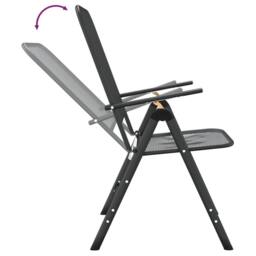 Berkfield Home Modern Folding Garden Chairs 4 pcs Expanded Metal Mesh Anthracite in Black - thumbnail 7
