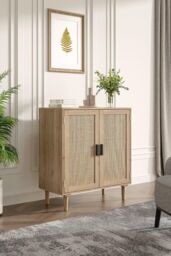H&O Direct Rattan Sideboard with Double Doors in Brown - thumbnail 2
