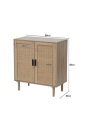 H&O Direct Rattan Sideboard with Double Doors in Brown - thumbnail 6