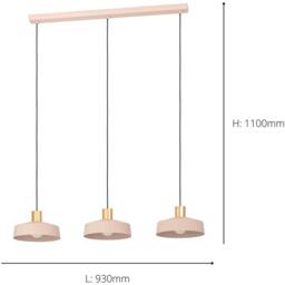 Loops Stylish Sandy Brushed Brass Triple Pendant Light for Indoor Ceilings - thumbnail 4