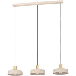 Loops Stylish Sandy Brushed Brass Triple Pendant Light for Indoor Ceilings - thumbnail 3