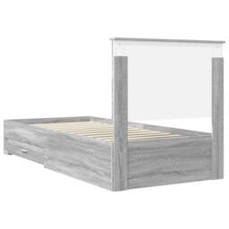 Berkfield Home Bed Frame with Drawer Grey Sonoma 90 x 190 cm Engineered Wood - thumbnail 9