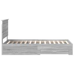 Berkfield Home Bed Frame with Drawer Grey Sonoma 90 x 190 cm Engineered Wood - thumbnail 8