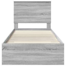 Berkfield Home Bed Frame with Drawer Grey Sonoma 90 x 190 cm Engineered Wood - thumbnail 7