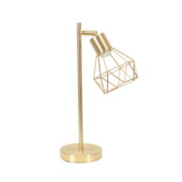 ValueLights Angus Metal Adjustable Geometric Basket Shade Table Lamp in Gold - thumbnail 2