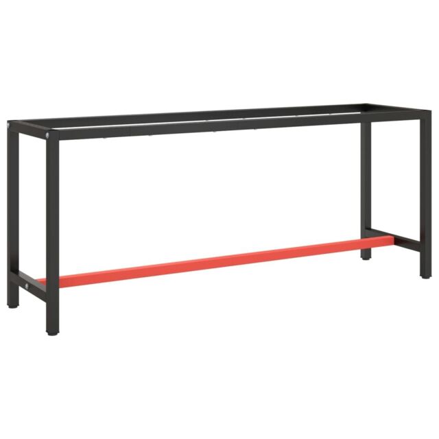 Berkfield Home Work Bench Frame Matte Black & Matte Red 190x50x79 cm Metal - Size: 190 x 50 x 79 cm - image 1