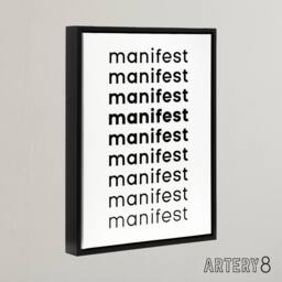 "Artery8 Manifest Manifest Manifest Black White Modern Framed Canvas Art Print - Size: W12"" x H16""" - thumbnail 2