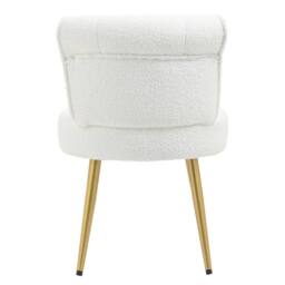 FORGEVIO Dressing Table Stool Bedroom Makeup Seat Vanity Chair Side Stool in White - thumbnail 3