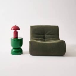 sweeek Coffee table, side table, bedside table, metal with glossy finish in Dark Green - thumbnail 1