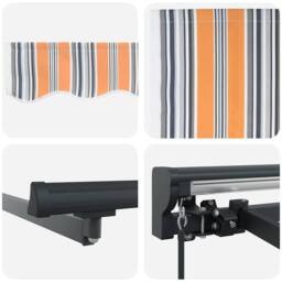 Berkfield Home Retractable Awning Manual Blue & orange 300x250 cm - thumbnail 8