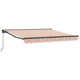 Berkfield Home Retractable Awning Manual Blue & orange 300x250 cm - thumbnail 1