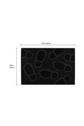 JVL Footprint Scraper Rubber Pin Doormat 40x60cm in Black - Size: 40 cm x 60 cm - thumbnail 5