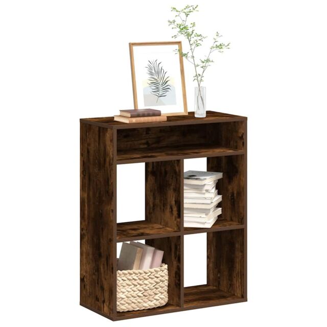 Berkfield Home Book Cabinet Smoked Oak 66x31x80 cm Engineered Wood in Brown - Size: 66 x 31 x 80 cm - image 1