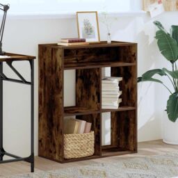 Berkfield Home Book Cabinet Smoked Oak 66x31x80 cm Engineered Wood in Brown - Size: 66 x 31 x 80 cm - thumbnail 3