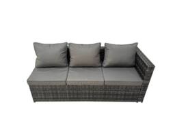 Fimous 10 Seater Outdoor Garden Rattan Furniture Set with Side Table 2 Stool in Dark Grey - thumbnail 4