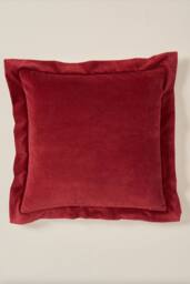 Truly Velvet Flange Square Cushion Cover in Dark Red - Size: 50 cm x 50 cm - thumbnail 2