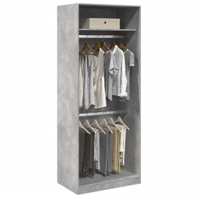 Berkfield Home Wardrobe Concrete Grey 80x50x200 cm Engineered Wood - Size: 80 x 50 x 200 cm - image 1