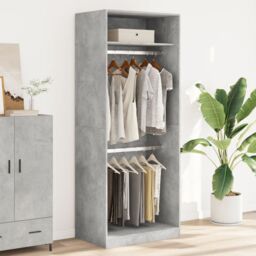 Berkfield Home Wardrobe Concrete Grey 80x50x200 cm Engineered Wood - Size: 80 x 50 x 200 cm - thumbnail 3