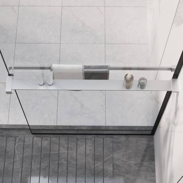 Berkfield Home Shower Shelf for Walk-in Shower Wall Chrome 80 cm Aluminium in Silver - image 1