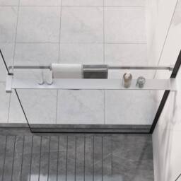 Berkfield Home Shower Shelf for Walk-in Shower Wall Chrome 80 cm Aluminium in Silver - thumbnail 1