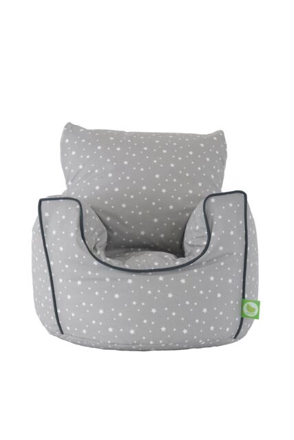 Bean Lazy Cotton Grey Stars Bean Bag Arm Chair Toddler Size - Size: Small - image 1