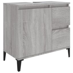 Berkfield Home Bathroom Cabinet Grey Sonoma 65x33x60 cm Engineered Wood - Size: 65 x 33 x 60 cm - thumbnail 2