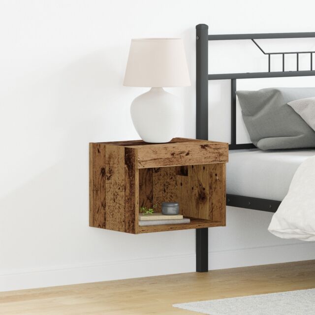 Berkfield Home Wall Cabinet with LED Lights Old Wood 40x30x30 cm in Brown - Size: 40 x 30 x 30 cm - image 1