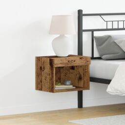 Berkfield Home Wall Cabinet with LED Lights Old Wood 40x30x30 cm in Brown - Size: 40 x 30 x 30 cm - thumbnail 1