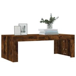 Berkfield Home Modern Coffee Table Smoked Oak 102x50x36 cm Engineered Wood in Brown - Size: 102 x 50 x 36 cm - thumbnail 1