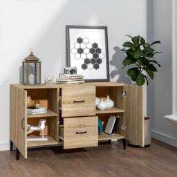 Berkfield Home Sideboard Sonoma Oak 100x36x60 cm Engineered Wood in Brown - Size: 100 x 36 x 60 cm - thumbnail 3