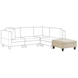 Wyld and Coco Beige Square Ottoman Footstool Polyester Upholstery Foam Filled - thumbnail 3