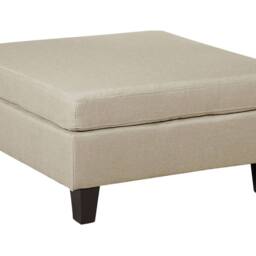 Wyld and Coco Beige Square Ottoman Footstool Polyester Upholstery Foam Filled - thumbnail 2