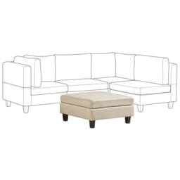 Wyld and Coco Beige Square Ottoman Footstool Polyester Upholstery Foam Filled - thumbnail 6