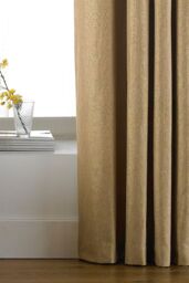 Paoletti Atlantic Twill Woven Eyelet Curtains in Yellow - Size: 229 cm width x 137 cm drop - thumbnail 3