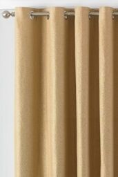 Paoletti Atlantic Twill Woven Eyelet Curtains in Yellow - Size: 229 cm width x 137 cm drop - thumbnail 2