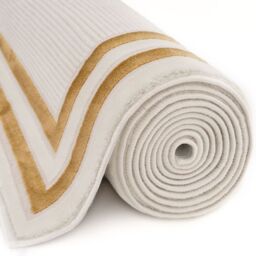 THE RUGS Carmel Bordered Area Rug Runner Soft Pile Living Room Bedroom in Gold - Size: 200 cm x 290 cm - thumbnail 5