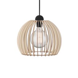 Nordlux Modern Indoor Pendant Light Brown Wood E27 Slatted - Mains Powered, IP20 - thumbnail 2