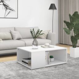 Berkfield Home Coffee Table White 90x67x33 cm Engineered Wood - Size: 90 x 67 x 33 cm - thumbnail 1